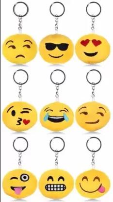 Fluffy Smiley Emoji  Keychains